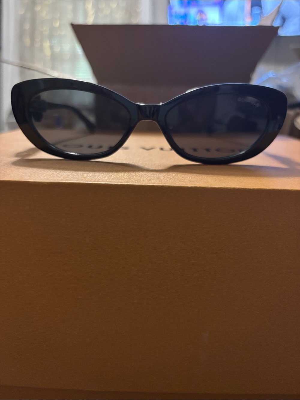 Classic Chanel Black Cat-Eye Women's Sunglasses